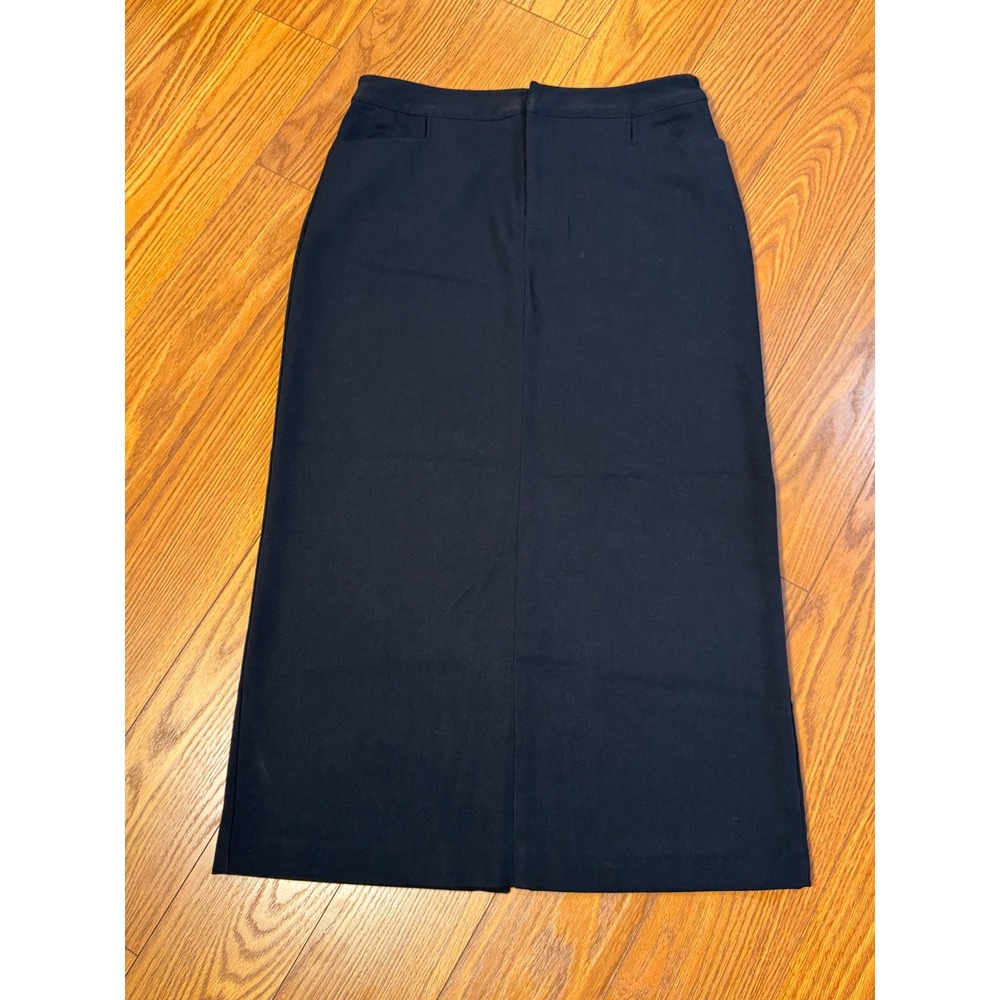 Christopher & Banks Black Maxi Skirt Size 8 Stretch Career Workwear Straight